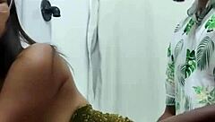 gostosa can't hold back fucks black cock bathroom doggystyle big ass