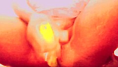 village girl stuffs veggie deep in shaved pussy homemade orgasm