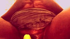 village girl stuffs veggie deep in shaved pussy homemade orgasm