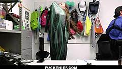 dildo thief teen fucked hard by security guard