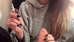 italian milf artemisia love smokes while dildoing big tits