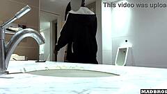Skinny French Goth Girl Fucked Hard In Public Toilet