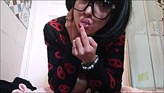 doctor forces suppository deep into patient's tight ass