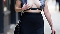 damn those massive natural tits bounce braless on busty milfs!