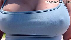 artemisia love's braless outdoor strut teases hard nipples