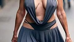 damn those massive natural tits bounce braless on busty milfs!