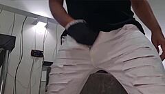 oiled bodybuilder babe rides huge cock endless cumshot anal explosion