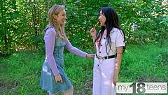 First time petite lesbians rub tight wet pussies