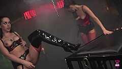 lesbian vampires scissor to dildo orgasms in stockings