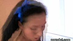 pretty nympho teased roughly then shagged by older stud