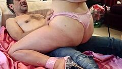 French Amateur In Satin Stockings Heels Licks Asshole Sucks Dick Fucks Bent Over