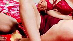 newlywed wife dominates hubby's tiny cock in femdom session