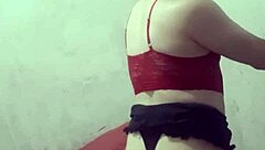 Carolcross Trans Prostitute Lifts Miniskirt for Ass Play
