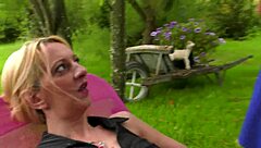 French Arab Cougars Gangbang White Black Cocks in Outdoor Interracial Orgy  