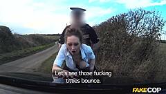 Slutty American Milf Fishnets Fucked British Cop Outdoor Uniform