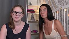 German Lesbians Tease Clits to Explosive Shaved Pussy Squirting