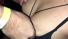 brazilian wife shares pussy at swingers club, sucks huge cock glory hole