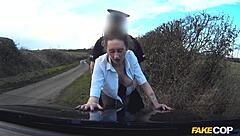Slutty American Milf Fishnets Fucked British Cop Outdoor Uniform