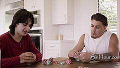 Girlfriend blows stranger after boyfriend loses poker bet