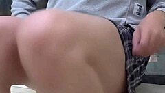 Shemale Ting Xuan Spreads Vagina Wide in Public Laundromat Show