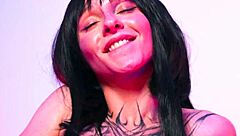 Sweet Long-Haired Stella Bliss Teases Shaved Pussy Passionately