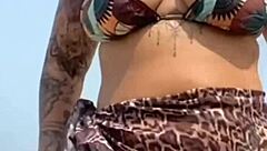 Young African Beach Pussy Lips Oiled Swollen