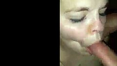 green-eyed branquinha sucks cock till hot cum gulp