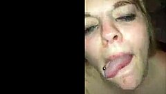 green-eyed branquinha sucks cock till hot cum gulp