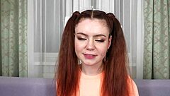 Redhead Kitsune Liss Swallows Cum Close-Up 1on1