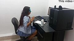 I'm so hot studying scantily clad in uniform.