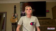 petite blonde's sloppy deepthroat gagging toy frenzy
