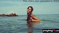 Shy Brunette Teen Katrine Pirs Strips Bikini Outdoor Pussy Tits.