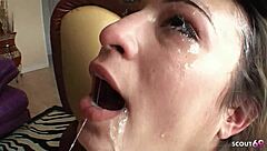 Slim small tits teen, deepthroat for bukkake group?