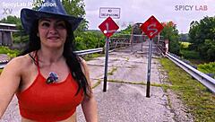 i thrill as busty self gets fucked on abandoned bridge publicly