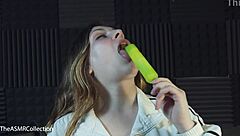 Mia asmr delivers slobbery wet popsicle mouth sounds