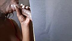 hey, wanna see her deepthroat that monster bbc at the gloryhole?