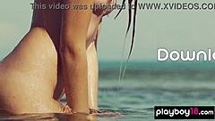Shy Brunette Teen Katrine Pirs Strips Bikini Outdoor Pussy Tits.