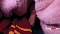 Petite Blonde Milf Takes Wand Deep in Pussy at Masked Party