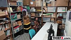 Exclamatory-Provocative! Daya Knight Pays with Boobs for Office Burglar!