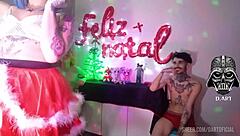 Hottest Christmas Bareback Blowjob With Tattooed Blonde