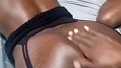 two curvy ebony babes gang up on black stud's cock