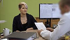 Loan4k delivery girl handles your thick cock pov office