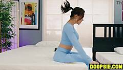 curvy big-ass salesgirl joins two big-boobed trannies threesome