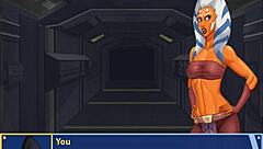 orange trainer 5 gropes those bouncy boobs intensely