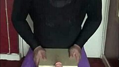bisexual sissy crossdresser loves pussy while vibrating dildo fucks his ass