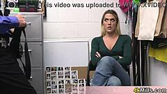 Blonde housewife caught stealing fucked hard by mall cop CCTV