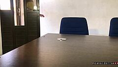 sexy ebony babe with big pussy lips fucked hard at the office