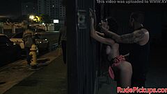 spex teen bound outdoor facial by rough dom