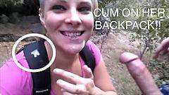 Blonde Gags On Monster Cock For Outdoor Facial Blast!