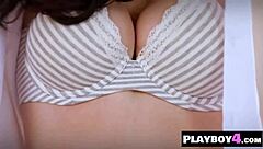Redhead Elizabeth Marx Strips Lingerie Off Hot Curves